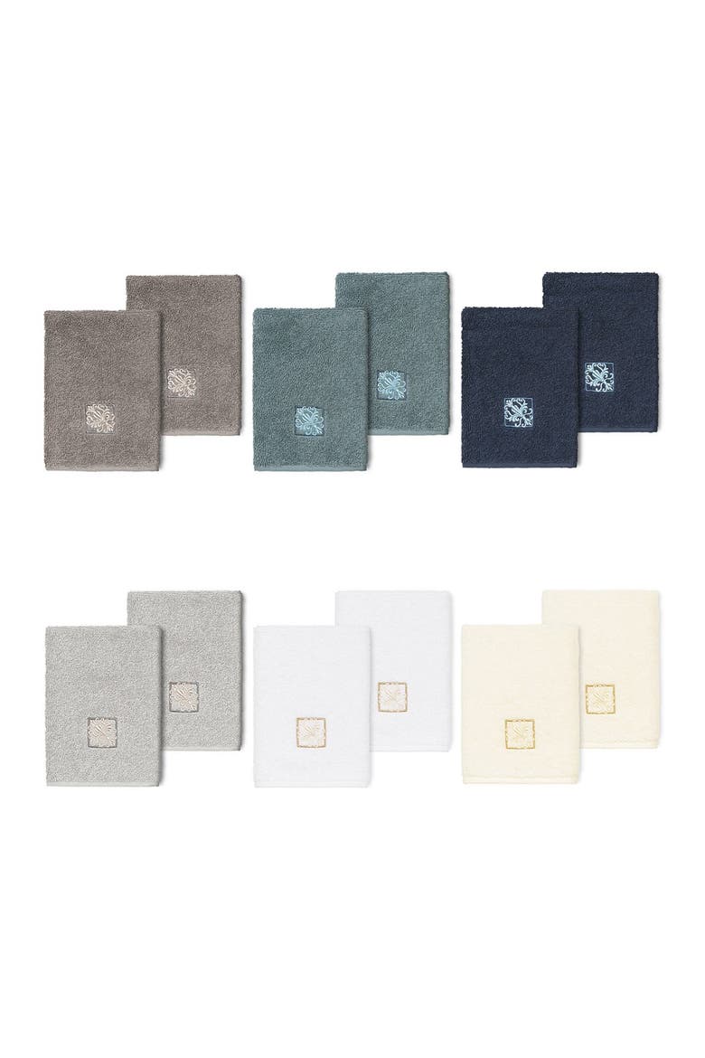 Vivian Embellished Washcloth - Set of 2 - Teal, Alternate, color, TEAL