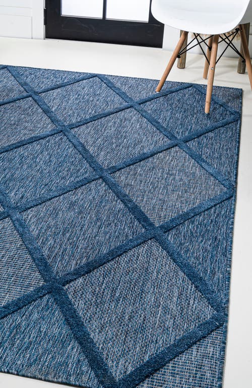 Jonathan Y Salines Diamond Trellis Indoor/outdoor Area Rug In Blue