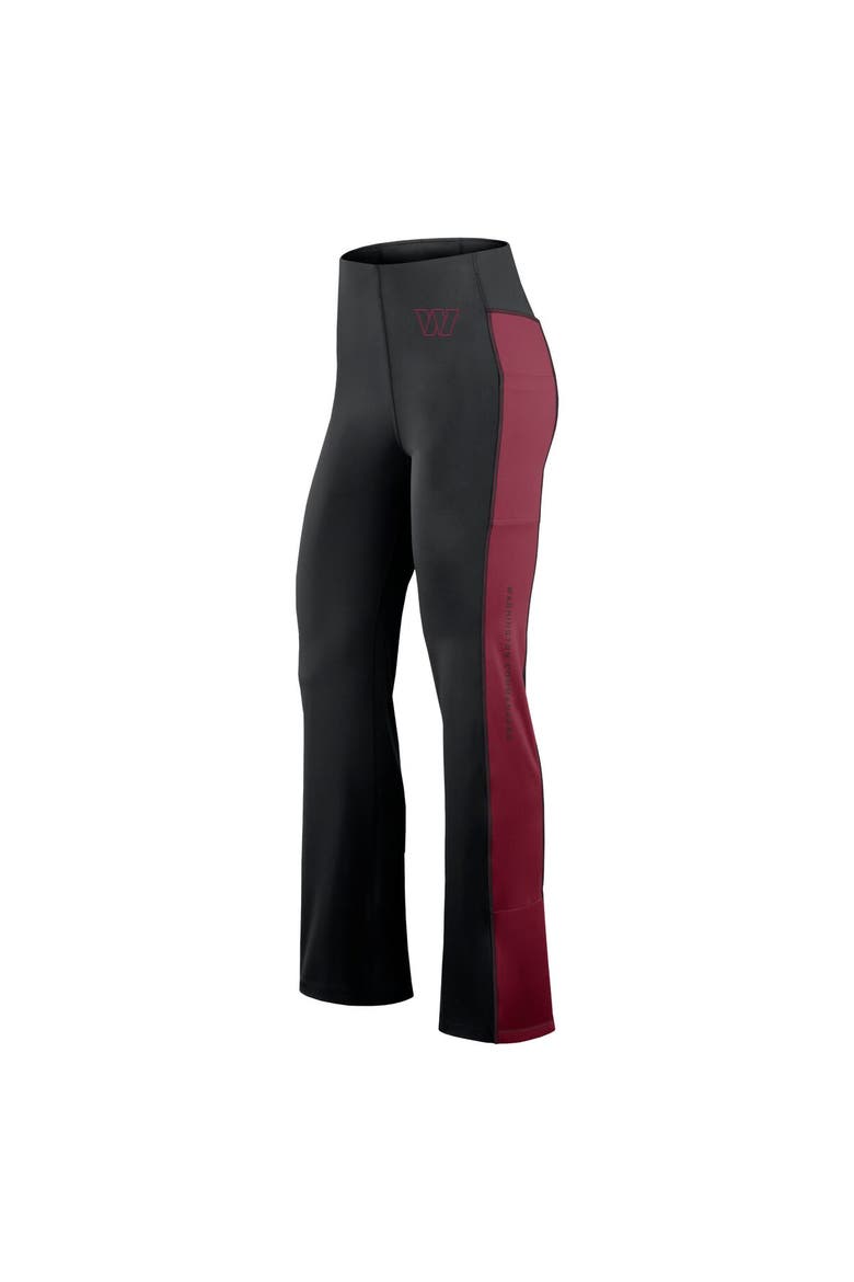 Women's Fanatics Signature Black Washington Commanders Studio Fitted Flared Leggings, Alternate, color, Black