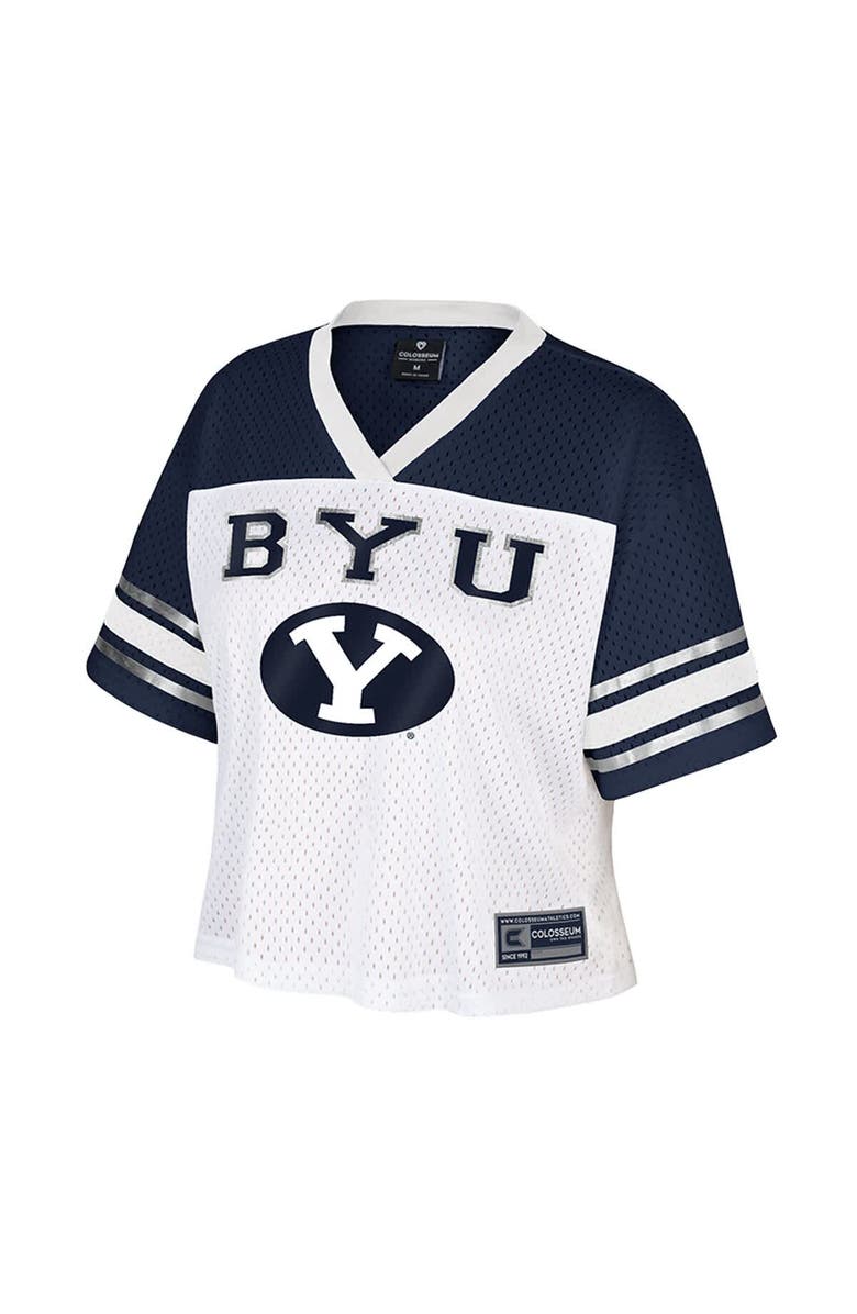 COLOSSEUM Women's Colosseum  White BYU Cougars Treasure Cropped Football Jersey, Alternate, color, White