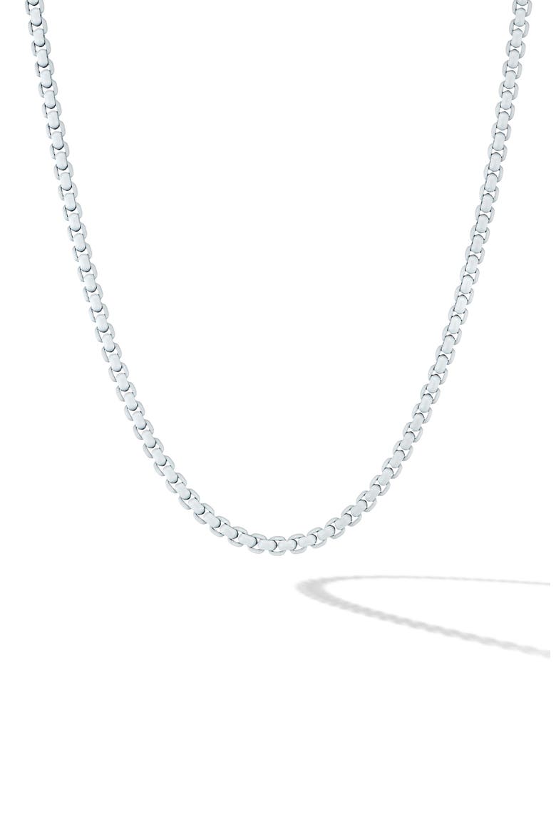 DY Bel Aire Color Box Chain Necklace in Turquoise Acrylic with 14K Yellow Gold, 2.7mm, Main, color, SILVER