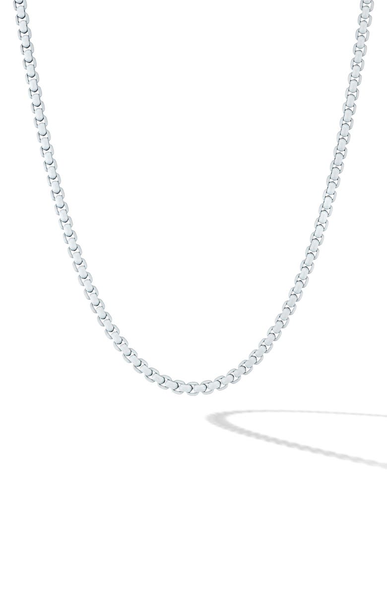 David Yurman DY Bel Aire Color Box Chain Necklace in Turquoise Acrylic with 14K Yellow Gold, 2.7mm, Main, color, Silver