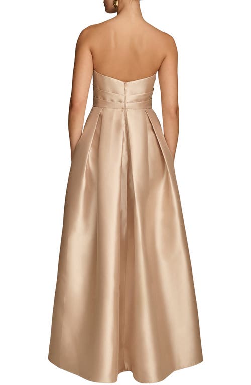 Donna Karan New York Strapless Gown In Gold