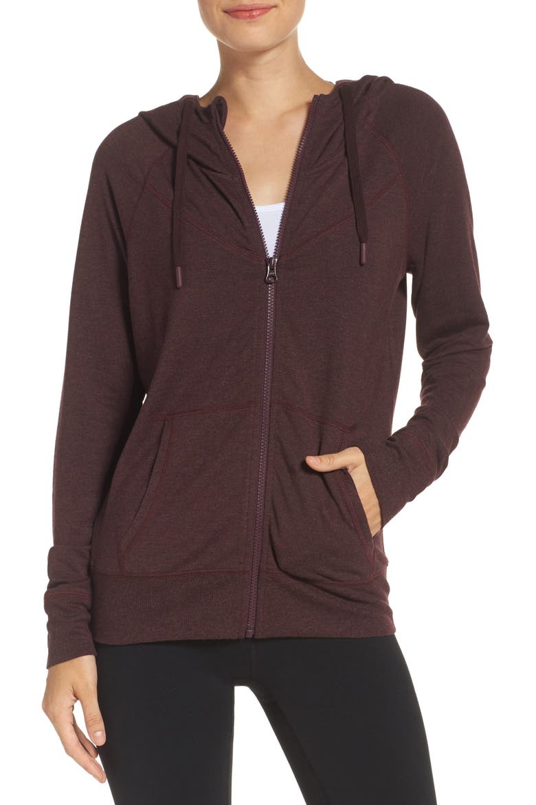 Well Played Zip Hoodie, Main, color, BURGUNDY STEM HEATHER