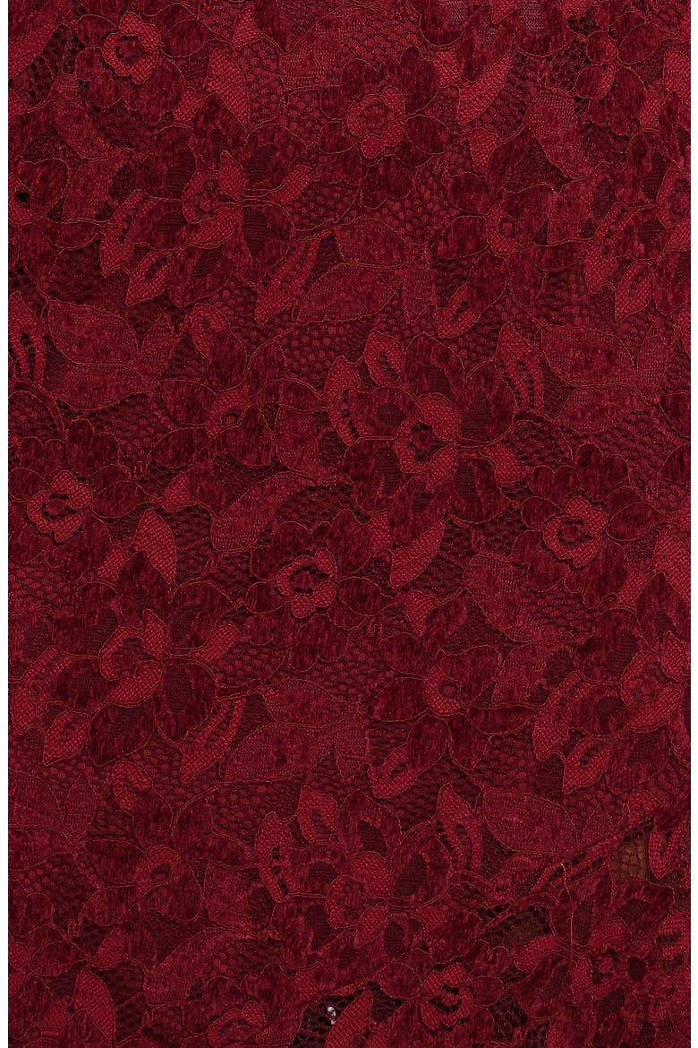 Lorde Embroidered Lace Midi Dress, Alternate, color, BURGUNDY LACE