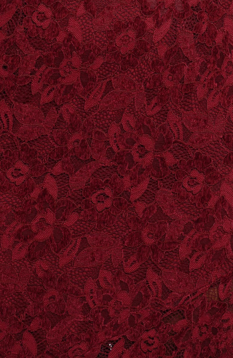 Petal & Pup Lorde Embroidered Lace Midi Dress, Alternate, color, Burgundy Lace