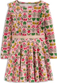 Mini Boden Kids' Floral Long Sleeve Cotton Jersey Dress