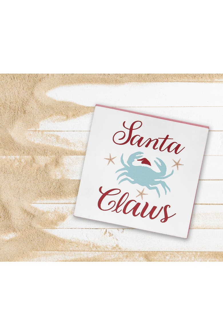 Santa Claws Block Christmas Shelf Sitter Centerpiece, Alternate, color, White