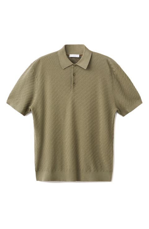 Fine Cable Knit Polo