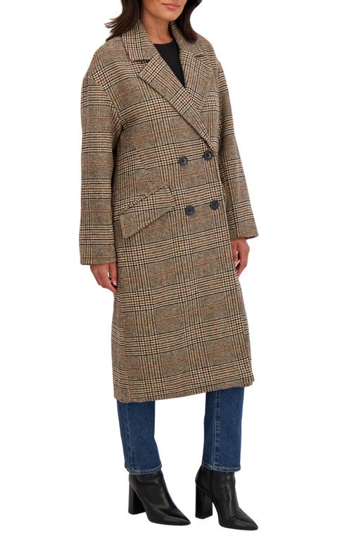 Sebby Double Breasted Coat In Brown