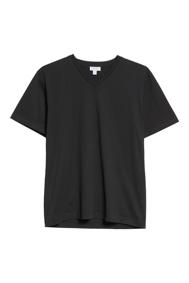 V-Neck T-Shirt, Alternate, color, BLACK