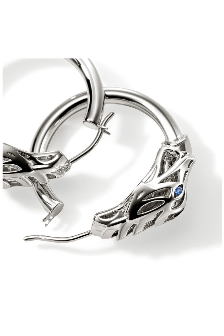 Naga Hoop Earrings, Gemstone, 25mm, Alternate, color, SILVER