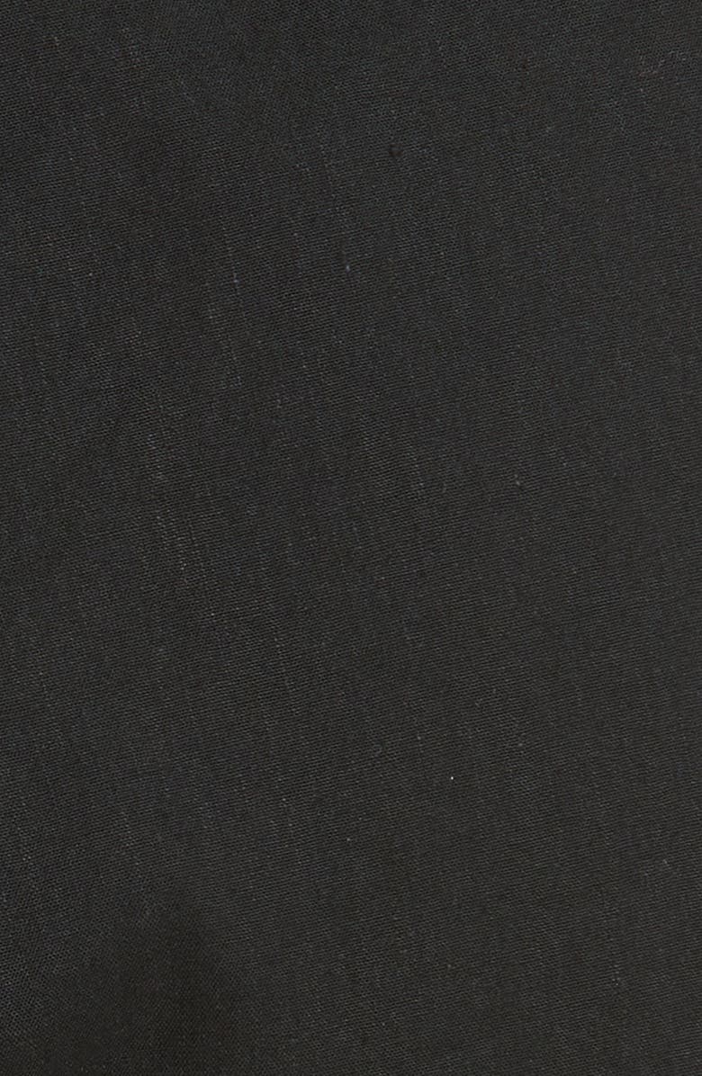 Rebecca Taylor Stretch Linen Blend Skirted Romper, Alternate, color, Black