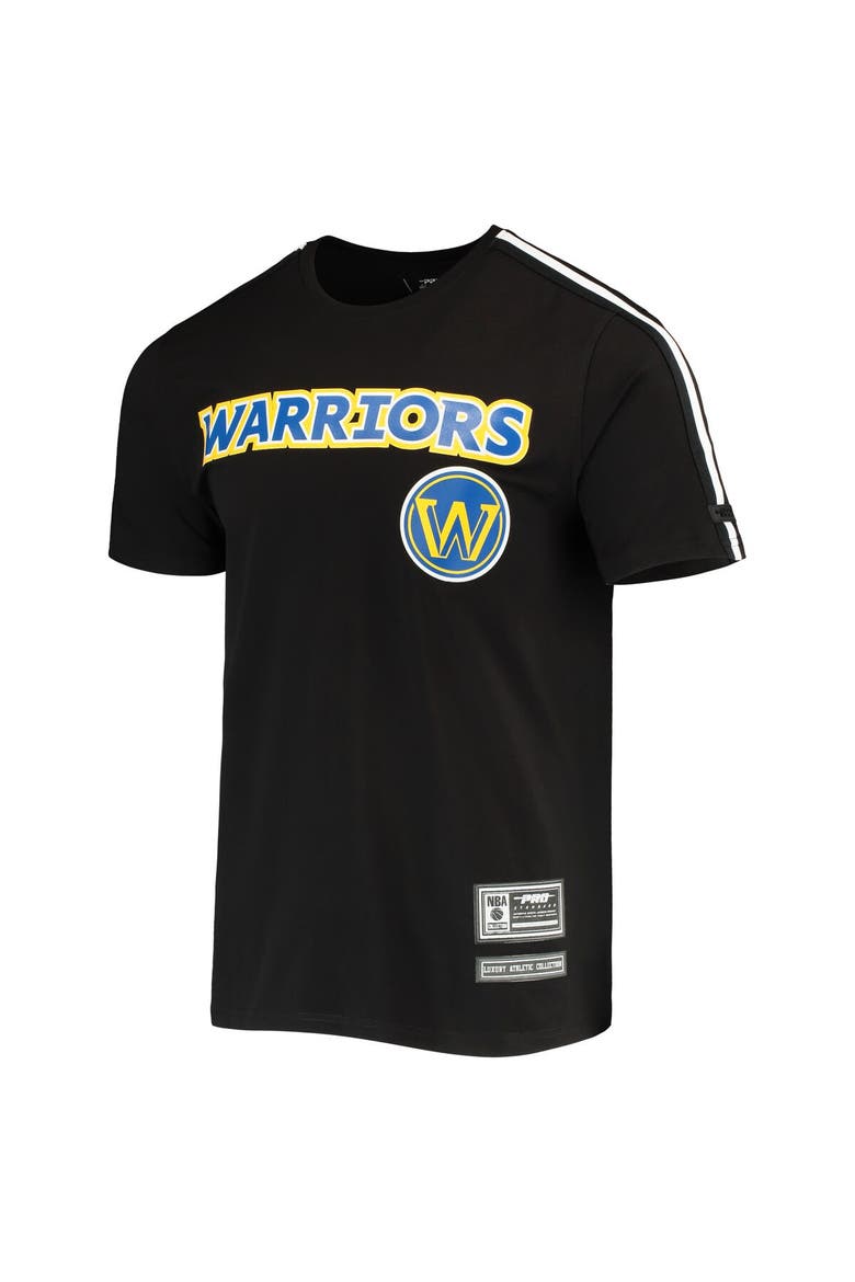 Men's Pro Standard Black/White Golden State Warriors Mesh Capsule Taping T-Shirt, Alternate, color, Black