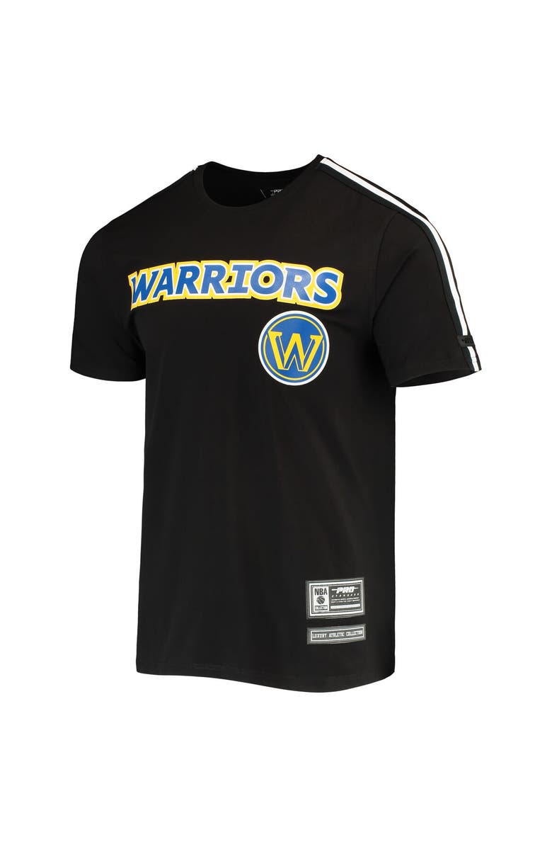 PRO STANDARD Men's Pro Standard Black/White Golden State Warriors Mesh Capsule Taping T-Shirt, Alternate, color, Black