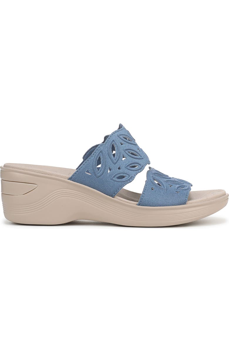 LifeStride Delight Platform Wedge Slide Sandal, Alternate, color, Elemental Blue Shimmer Lycra
