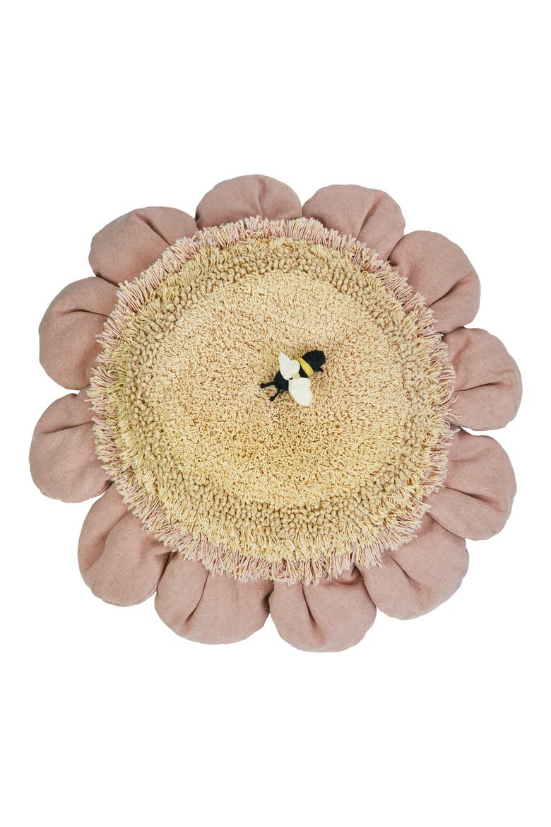 Daisy & Detachable Bee Floor Cushion, Alternate, color, BLUSH