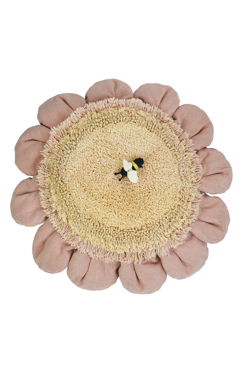 Lorena Canals Daisy & Detachable Bee Floor Cushion, Alternate, color, Blush