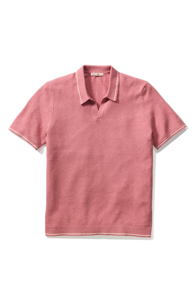 Marine Layer Liam Cotton Blend Sweater Polo, Alternate, color, Withered Rose