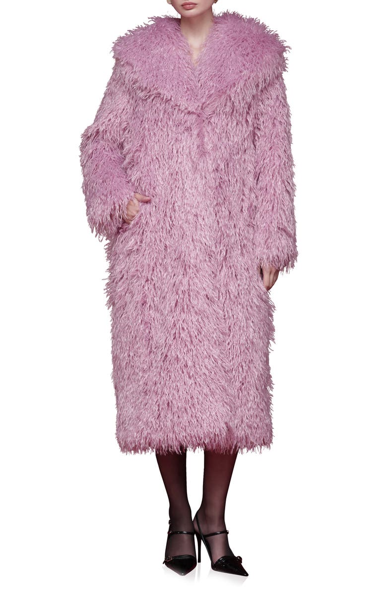 Avec Les Filles Longline Faux Fur Coat, Main, color, Blossom Pink