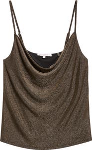Ramy Brook Carla Metallic Cowl Neck Camisole