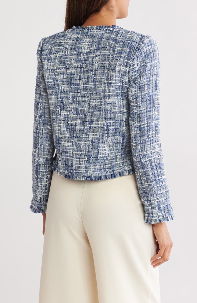 Calvin Klein Tweed Cropped Jacket, Alternate, color, Cream Multi