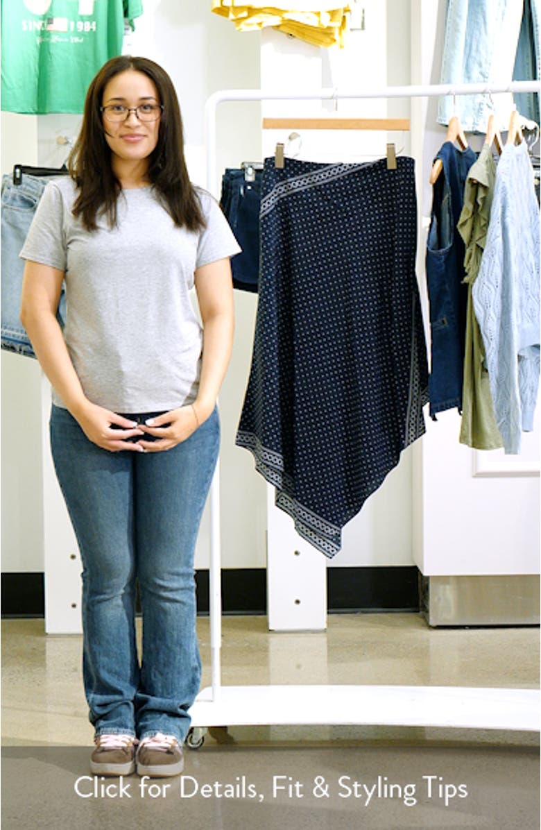 Hartley Mixed Print Asymmetric Stretch Silk Skirt, sales video thumbnail