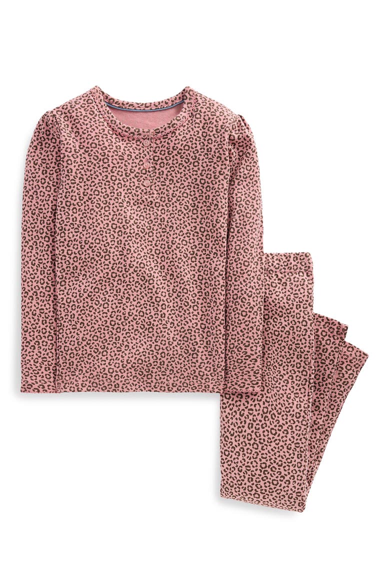 Kids' Snug Henley Pajamas, Main, color, PINK LEOPARD