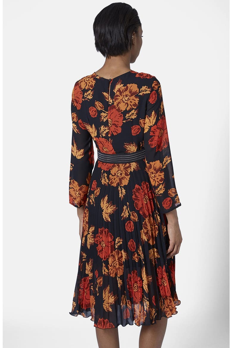 'Bloomsbury' Floral Print Midi Dress, Alternate, color, RED MULTI