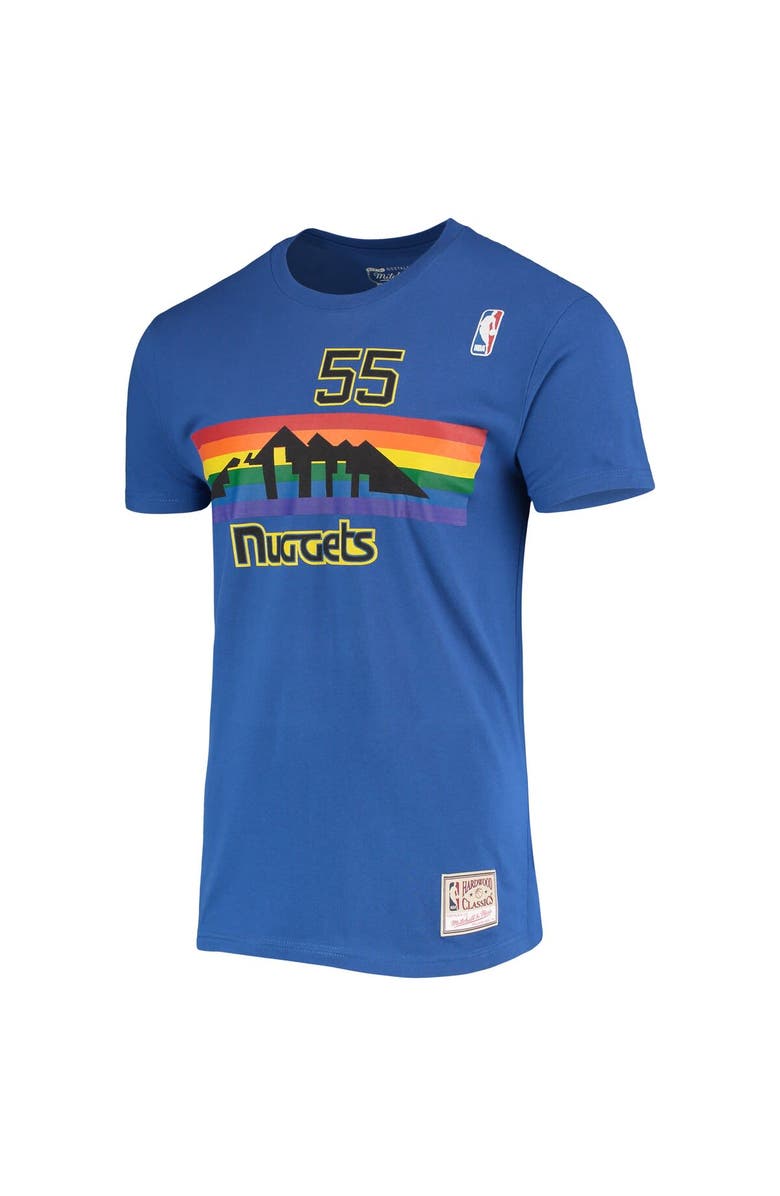 Mitchell & Ness Men's Mitchell & Ness Dikembe Mutombo Royal Denver Nuggets Hardwood Classics Stitch Name & Number T-Shirt, Alternate, color, 