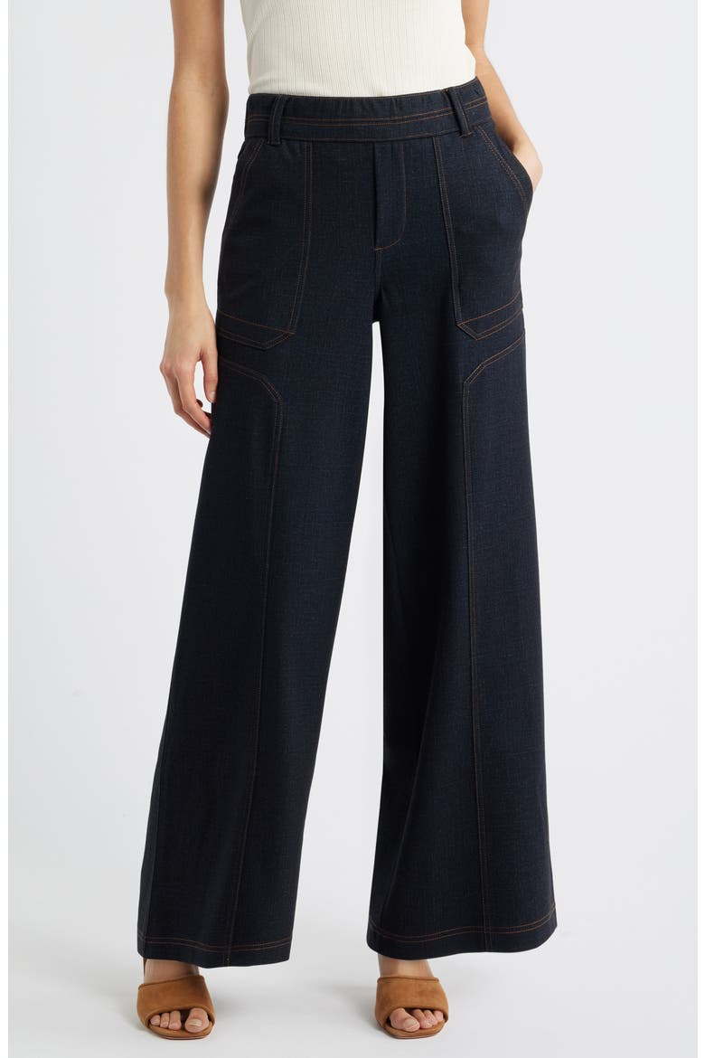 Glider Skyrise Pull-On Wide Leg Pants, Main, color, DARK INDIGO