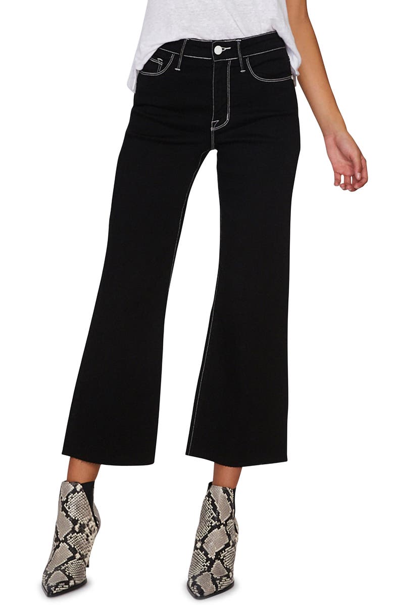 Sanctuary Non Comformist Contrast Stitch Wide Leg Crop Jeans, Main, color, 
