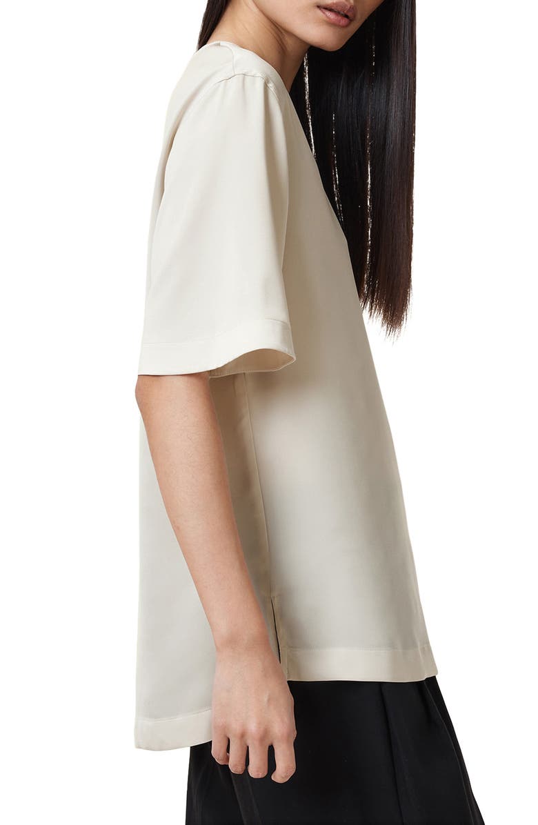 AllSaints Amelie Satin T-Shirt, Alternate, color, Tofu White