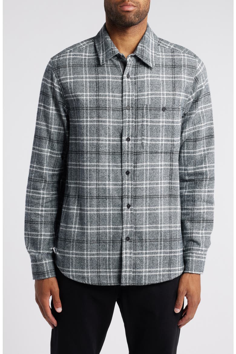 Aiden Plaid Cotton Button-Up Shirt, Main, color, TARTAN PLAID GREY MULTI