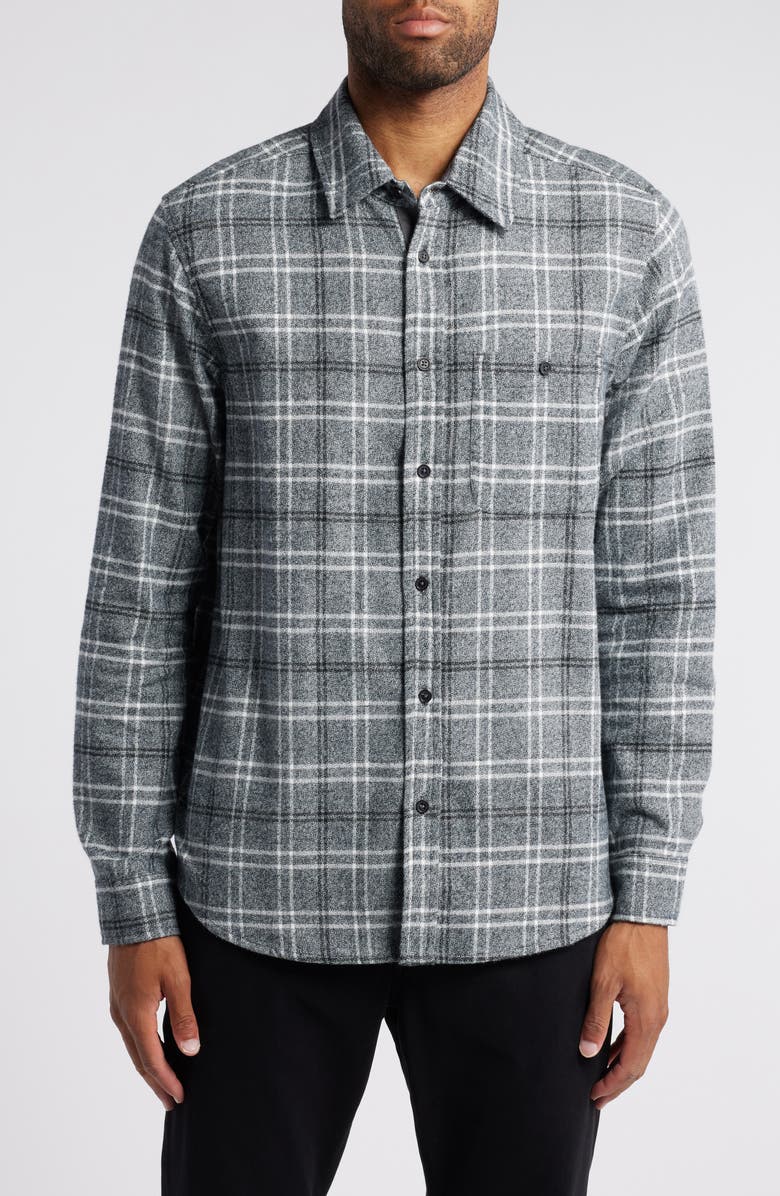 AG Aiden Plaid Cotton Button-Up Shirt, Main, color, Tartan Plaid Grey Multi