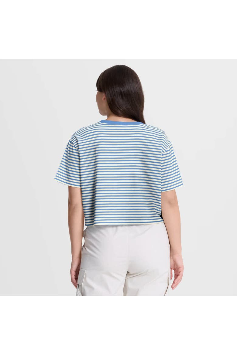 Women's Nike Light Blue/Cream Philadelphia Phillies Cooperstown Collection Striped Cropped T-Shirt, Alternate, color, Light Blue
