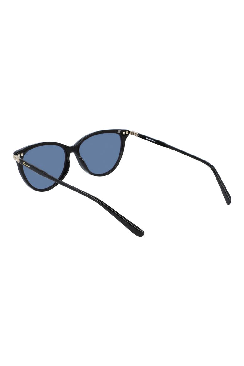 Timeless 55mm Cat Eye Sunglasses, Alternate, color, BLACK