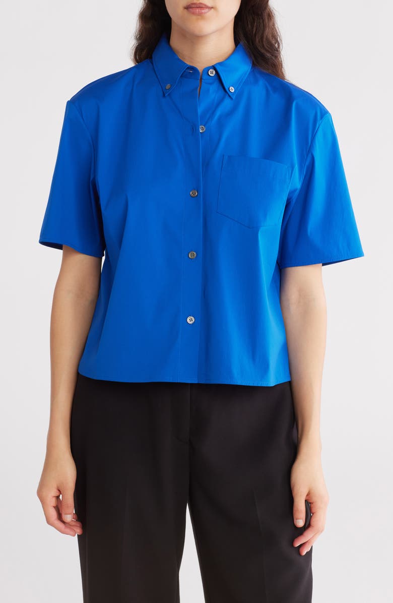 Theory Boxy Crop Shirt, Main, color, Wave