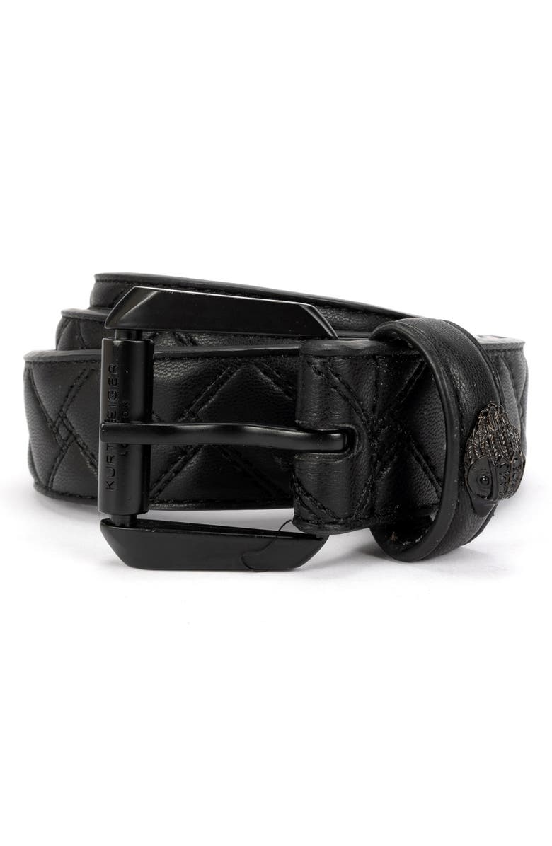 Kurt Geiger London Drench Quilted Leather Belt, Main, color, 
