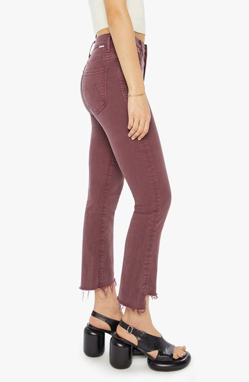 Mother The Insider Crop Step Fray Pants In Mauve Wine In Mauve Wine