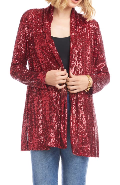 Sequin Open Front Jacket