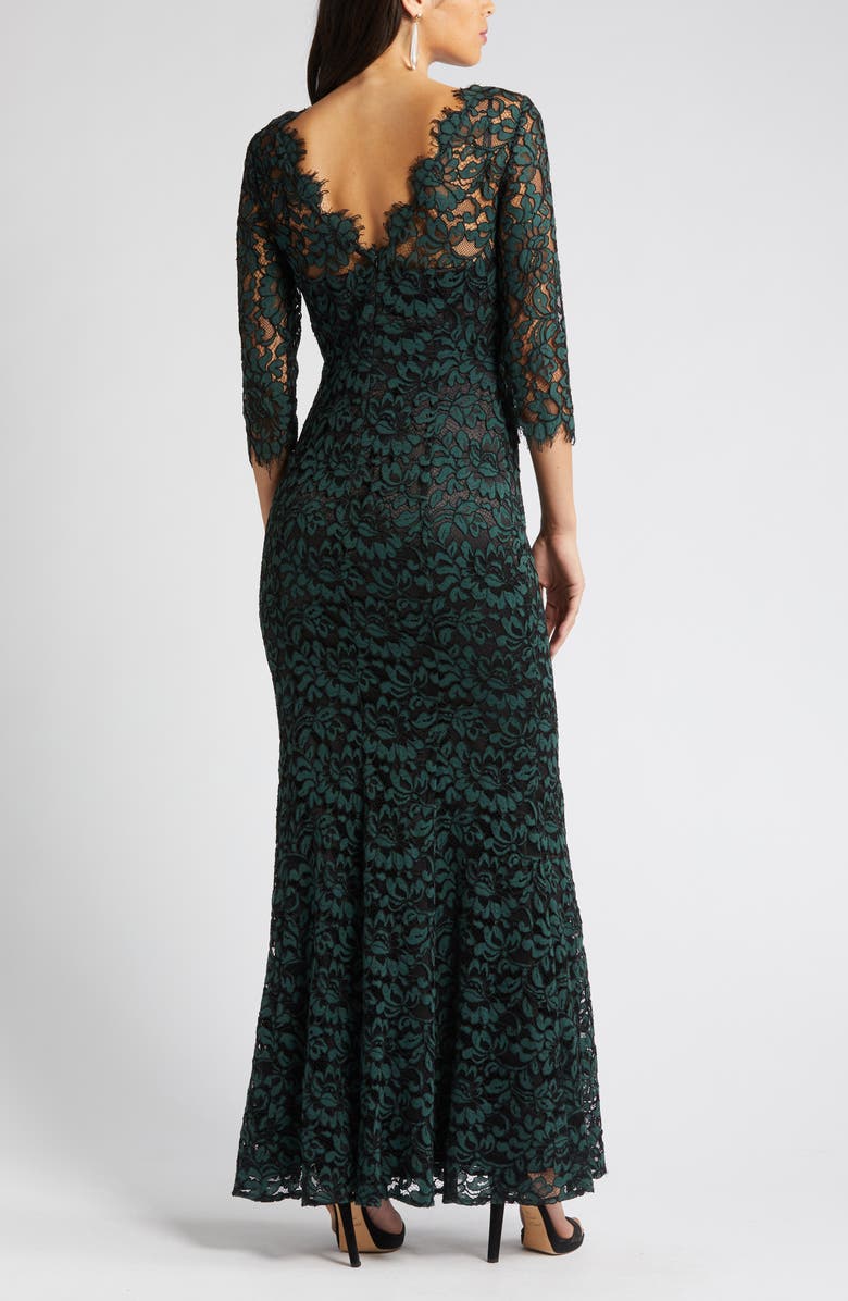 Eliza J Lace Bateau Neck Mermaid Gown, Alternate, color, 