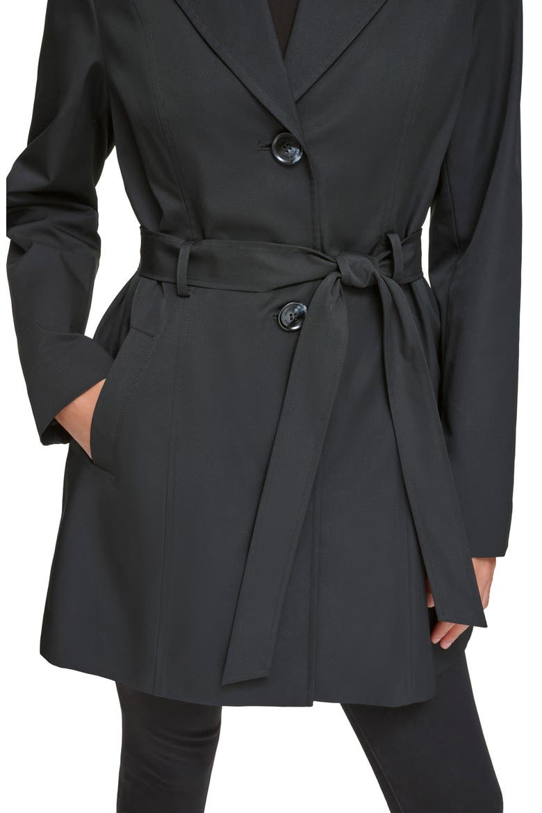 Belted Water Resistant Trench Coat, Alternate, color, BLACK