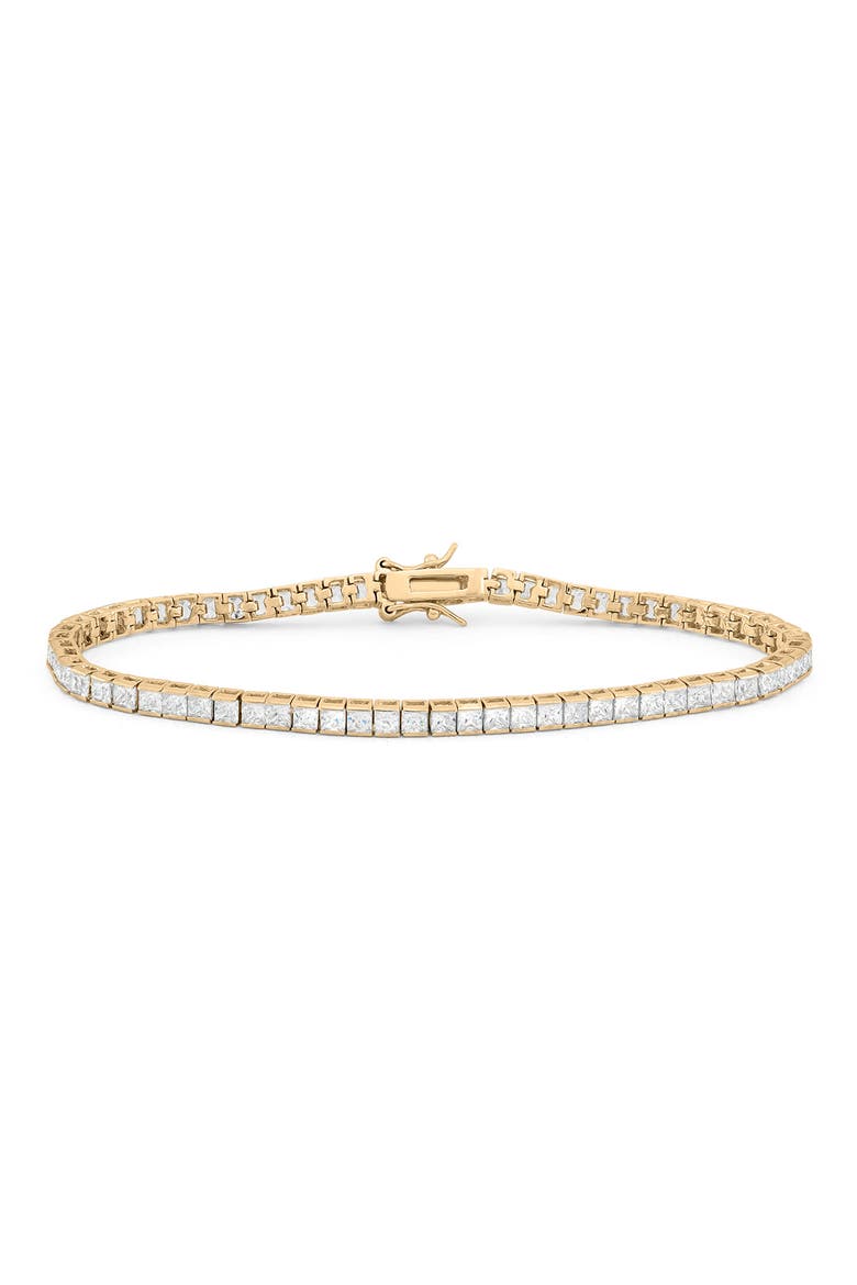 FZN 14K Gold Plate Sterling Silver CZ Tennis Bracelet (Women ...