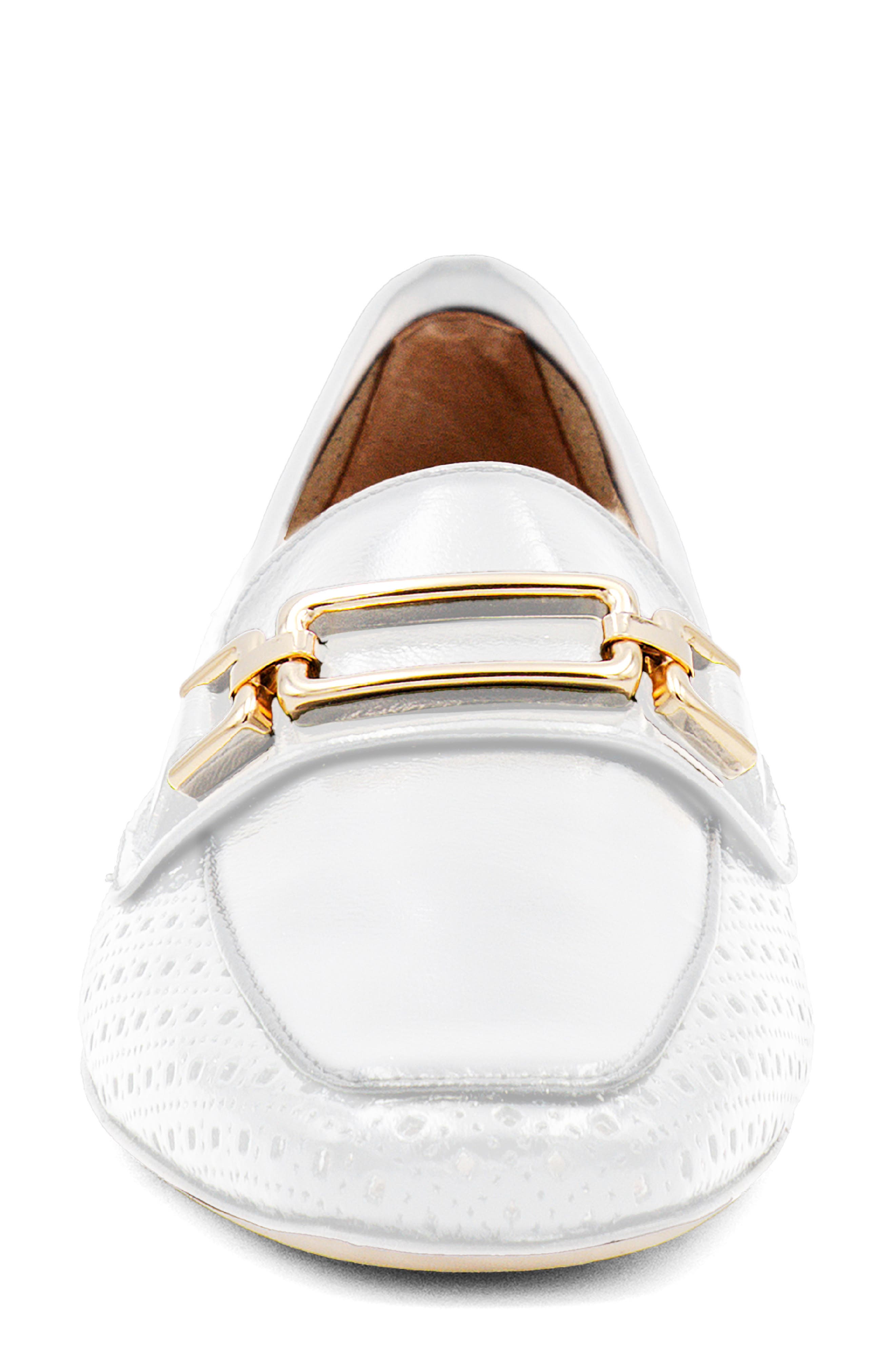 Gabbanella Perforated Loafer, Alternate, color, WHITE SOFT PAINT