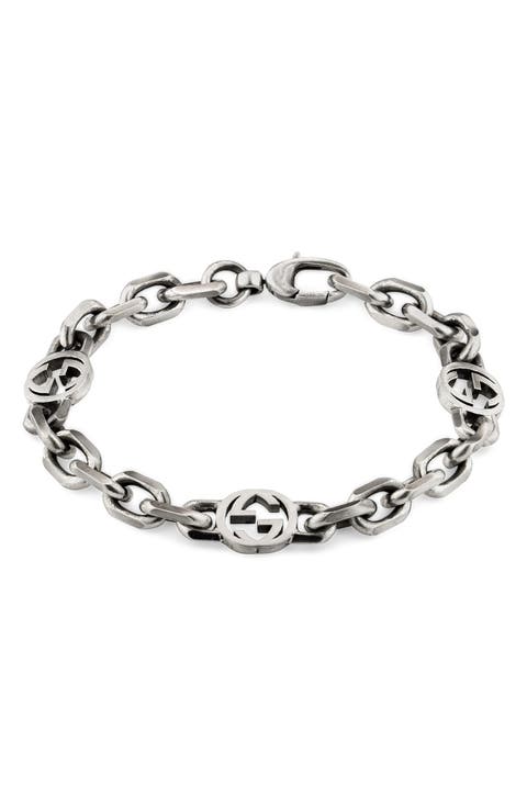 Interlocking G Silver Chain Bracelet
