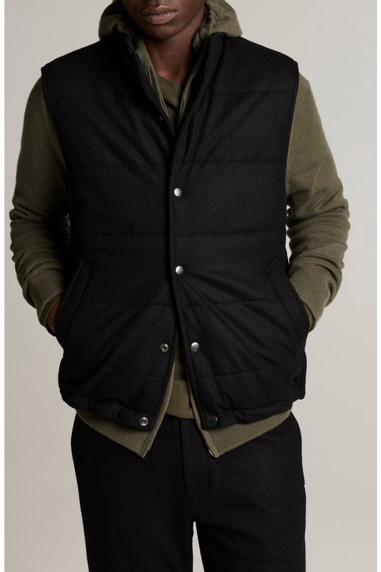 Tailored Wool Blend Puffer Vest, Main, color, BLACK