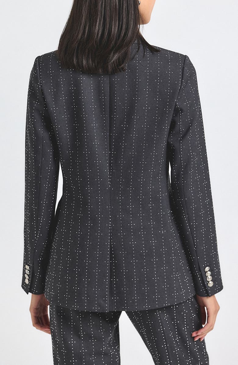 Derek Lam 10 Crosby Walter Mini Stud Double Breasted Blazer, Alternate, color, Grey/ Silver