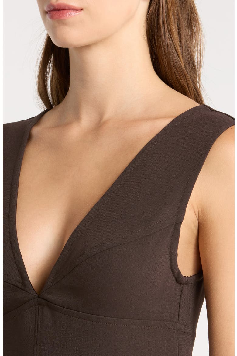 Anara Plunge Neck Minidress, Alternate, color, MOLE