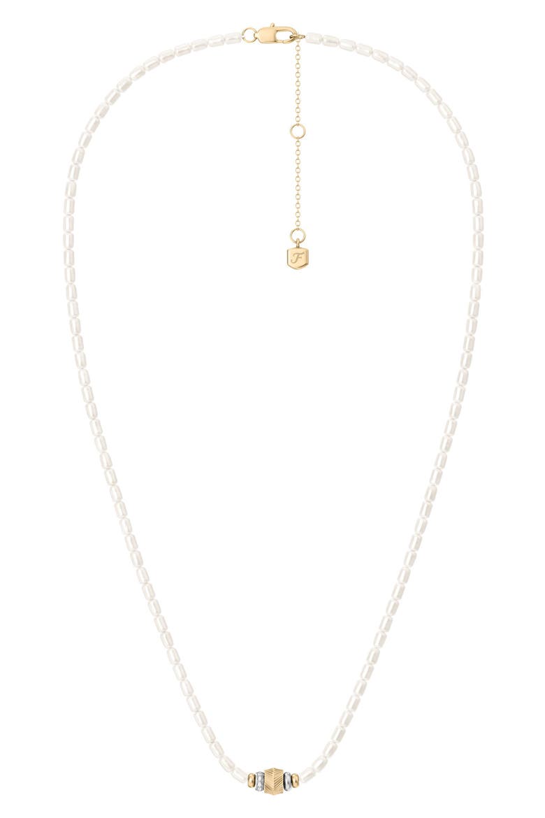 Harlow Pav Rondelle Imitation Pearl Necklace, Main, color, MULTI